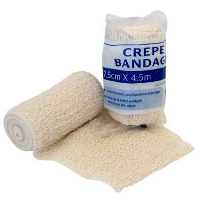Bandage Crepe Available In 5cm, 7.5cm, 10cm, 15cm.